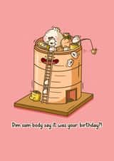Cute Birthday card - Dim Sum Pun created by Toastedink