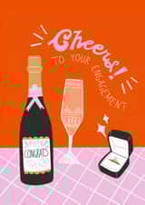 Pretty Engagement Card - Engagement Ring - Cheers To Your Engagement created by By Emelie P