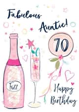 Classic Birthday Card - For Auntie - 70th created by Katie Phythian Design