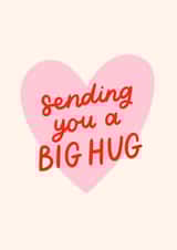 Cute Thinking Of You Card - Sending You A Big Hug created by BW Illustrations