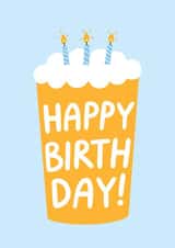 Fun Birthday Beer With Candles Card - Birthday Card For Dad, Brother, For Him created by BW Illustrations