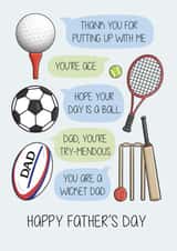 Funny Father's Day Card - Sports Puns created by Creaternet
