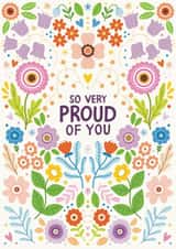 Pretty Congratulations Card - Proud Of You - Floral Illustrations created by Leaf Lane Studio