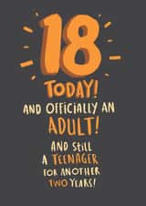 Funny Birthday Card - 18 Today - Still A Teenager created by Pink wink