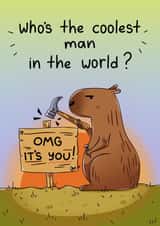 Cute and funny Birthday or Father’s Day card for your lovely man created by Marina Kromitsyna