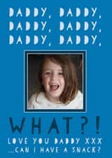 Personalised Father's Day Photo Card created by Heather Alstead Design LTD - Cute Fathers Day Photo Card - Daddy, Daddy, Daddy - From The Kids