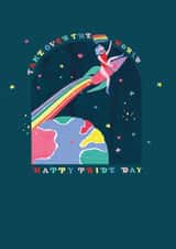Fun Pride Card-Rainbow Rocket-Take Over The World Happy Pride Day created by Hotchpotch 