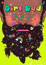 Cute Father's Day card for all the Girl Dad's out there - you are FABULOUS created by @katiehounsomeillustrator