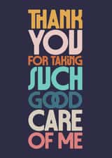 Classic Thank You Card - Bold Typography - Taking Care Of Me created by Rebecca Prinn