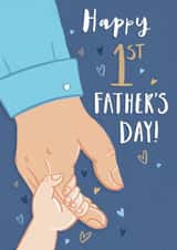 Cute Father's Day Card - First Fathers Day - Holding Hands created by Dalia Clark Design