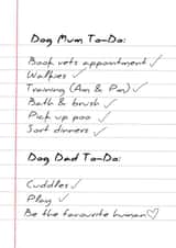 Cute and funny father's day or birthday card to dog dad from dog - To Do List created by Maddy Philips