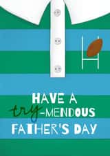 Funny Father's Day Card - Rugby Theme Shirt Card created by Sian Moore Illustration