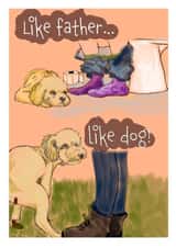 Funny birthday or father's day card for golden cockapoo doodle dog dad - poo created by Maddy Philips