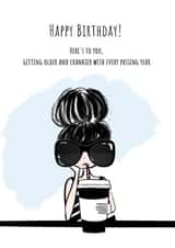 Funny Birthday Card- Crankier With Every Passing Year created by Quill and Palette