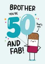 Cute Birthday Card - Brother - 50th created by Twisted Haggis