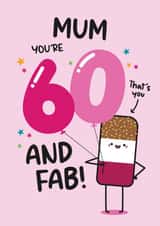 Cute Birthday Card - Mum - 60th created by Twisted Haggis