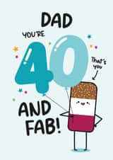 Cute Birthday Card - Dad - 40th created by Twisted Haggis