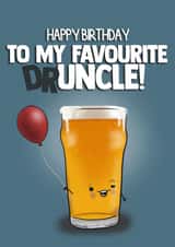 Funny Birthday Card - Beer - Favourite Drunk Uncle created by I Draw Stuff