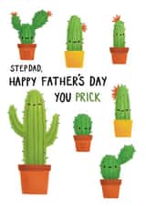 Cheeky Fathers Day Card - Stepdad - Cactus - You Prick created by Sophie Kent Illustration