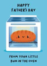 Cute Father’s Day Card - For Dad To Be - From Bump - Bun In The Oven created by Sophie Kent Illustration