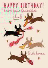Cute Birthday Card - Sausage dog - From Your Favourite Thief created by SARAH WRIGHTSON DESIGN