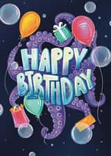Illustrative Birthday Card - Party Octopus created by Sharon Steel