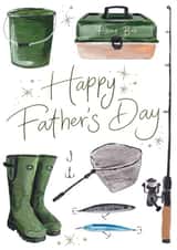 Fisherman Tools & Fishing Equipment - Father's Day Card For Dad or Grandad created by Making Meadows Ltd