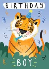 Fun Tiger Card For Birthday Boy, Son, Brother, Nephew, Friend - Party Animal created by Little Big Bear Design
