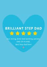 Cute Father's Day Card - Five Star Step Dad created by Macie Dot Doodles