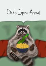 Funny Father’s Day Card - Dad Spirit Animal - Lazy Raccoon Spirit Animal created by The Warren Creations
