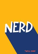 Well Done Nerd Card - Exams Congrautlations Cards created by Bev O'Connor || @oconnordesign