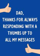 Funny Father's Day Card - Thumbs Up - Dad Typical Reaction created by The Broad Lane Print