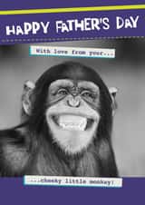 Funny Father's Day card - Animal Pun - from your cheeky little monkey created by Quitting Hollywood