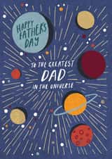 Contemporary/Modern Fathers Day Card - Space/Universe created by Laura Darrington Design Ltd.