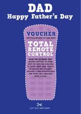 Funny Father's Day Card - Voucher - TV Remote created by LOVEDAY DESIGNS on Thortful