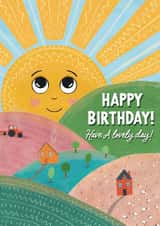 Cute Birthday Card - For Her - Lovely Day, Sun, Lovely, Classic, Friend, pretty created by Rebecca Grantham