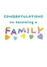 Fun Adoption or New Baby Card - Congratulations - Becoming a Family created by size3art