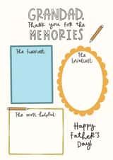 Heartfelt Father's Day Card - For Grandad - Thanks for the Memories - Fill in the Blanks created by Abbie Imagine