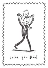 Father's Day Card - On My Shoulders Nostalgic Card - Love you Dad created by Sarah Ray