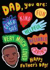 Fun, bright, graphic Father's Day card for a Dad who is everything and more! created by Sarah-Anne Brown