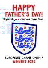 Fun Father's Day Card - Hope Your Dreams Come True - England Euro 2024 Winners created by Paper Plane