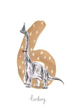 Cute Birthday Card - 6th - Dinosaur created by Halle-lula P