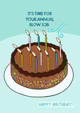 Cheeky Birthday Card - Blowing Candles - Blow Job created by Carla Letters