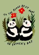 Cute Fathers Day Card - Panda Pun - Beary Best Dads - LGBTQ+ created by Rachael Powick