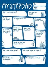 Cute Fathers Day Card - For Step Dad - Keepsake Fill In The Blanks created by Bow & Bell