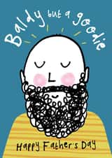 Cheeky Father's Day Card - Baldy but a Goodie - Beard created by Bow & Bell