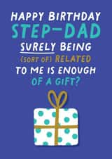 Funny Birthday Card - For Step Dad - Sort of Related - Gift created by Pixie Studio