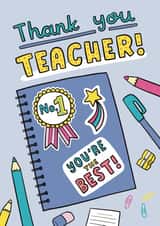Thank You Teacher You're The Best! Cute card for the end of term! created by Josie Gledhill