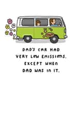 Funny Fathers Day Card - Dad's Car Had Very Low Emissions created by mungo and shoddy