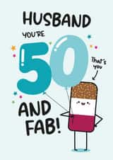 Cute 50th Birthday Card - For Husband - Fab Ice Lolly Pun created by Twisted Haggis